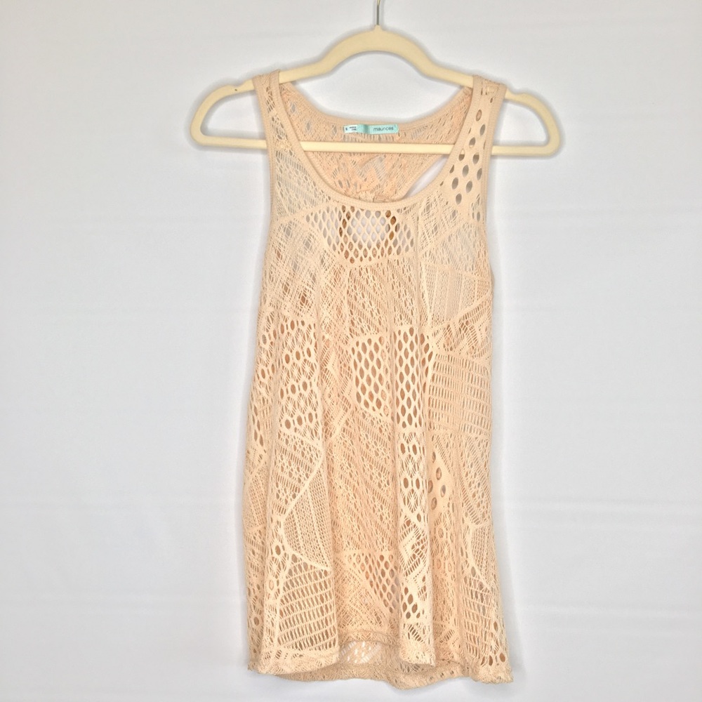 🏝 Coverup Crochet Racerback Tank Small - Picture 5 of 6